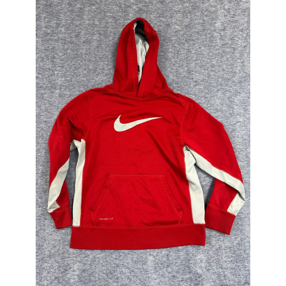 Nike Therma-Fit Hoodie Men's Large Red & White